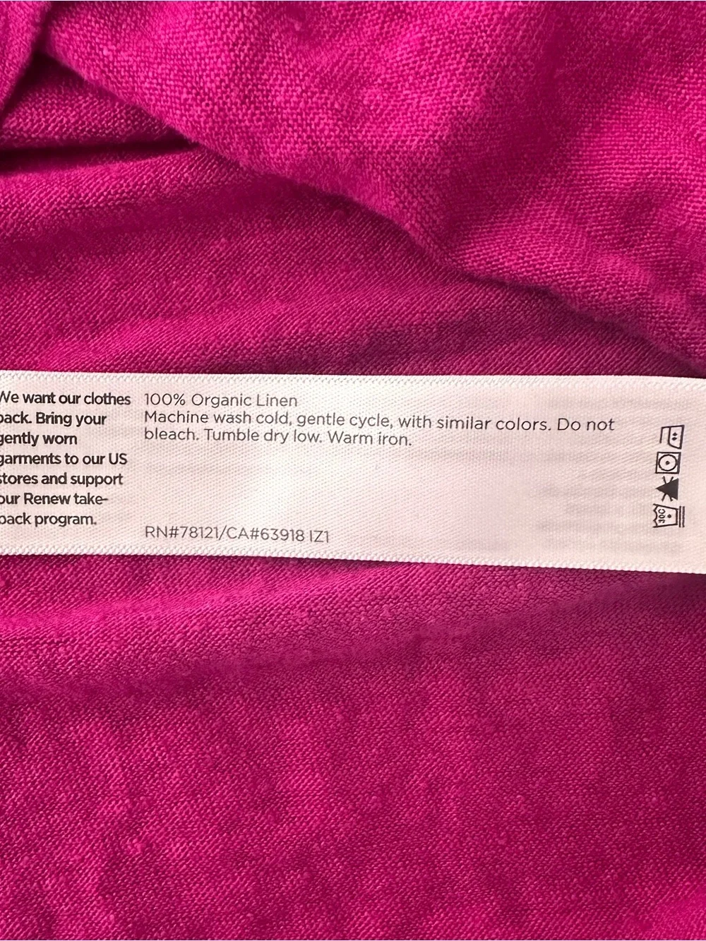Eileen Fisher set of 2 Linen Long-Sleeve Crewneck Tops - Fuchsia & Dark Green M - Picture 5 of 10